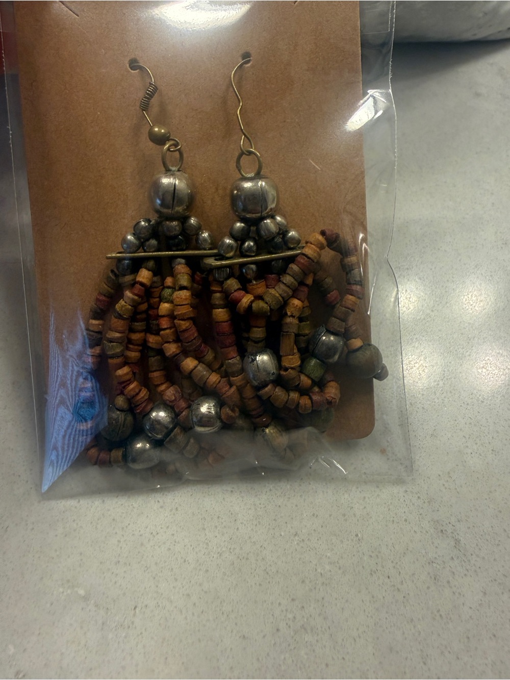 Boho Beaded Tassel Earrings - Multicolor